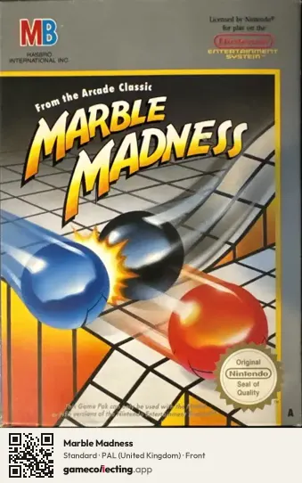 Marble Madness Nintendo Entertainment System, United Kingdom box front