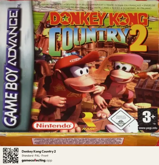 Donkey Kong Country 2 Game Boy Advance, PAL box front