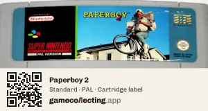 Paperboy 2 Super Nintendo Entertainment System, PAL cartridge label