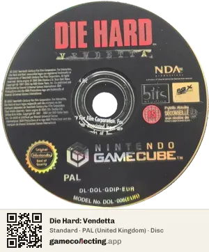 Die Hard: Vendetta Nintendo GameCube, PAL disc