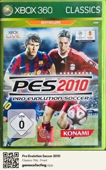 Pro Evolution Soccer 2010 Xbox 360, PAL box front