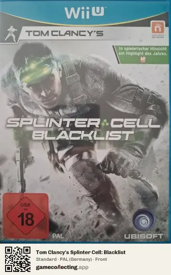 Tom Clancy's Splinter Cell: Blacklist Nintendo Wii U, Germany box front