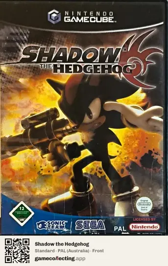 Shadow the Hedgehog Nintendo GameCube, Australia box front