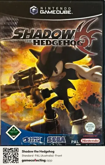 Shadow the Hedgehog Nintendo GameCube, Australia box front