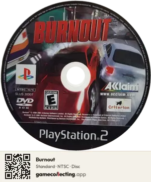 Burnout PlayStation 2, NTSC disc