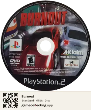 Burnout PlayStation 2, NTSC disc