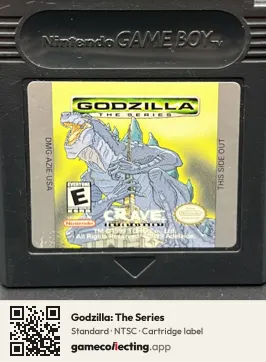 Godzilla: The Series Game Boy Color, NTSC cartridge label