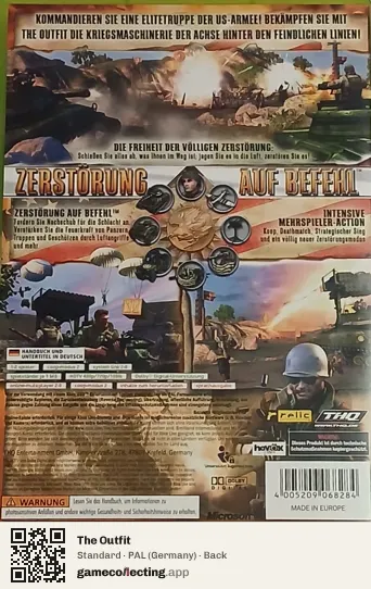 The Outfit Xbox 360, Germany box back