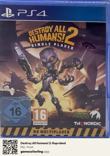 Destroy All Humans! 2: Reprobed PlayStation 4, PAL box front