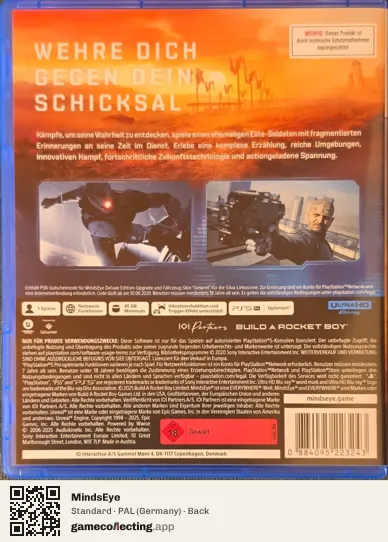 MindsEye PlayStation 5, Germany box back