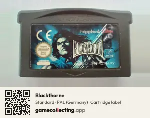 Blackthorne Game Boy Advance, PAL cartridge label