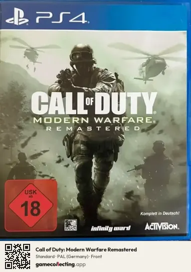 Call of Duty: Modern Warfare Remastered PlayStation 4, Germany box front