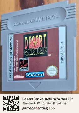 Desert Strike: Return to the Gulf Game Boy, PAL cartridge label