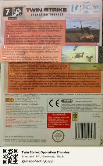 Twin Strike: Operation Thunder Nintendo Wii, Germany box back