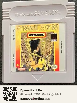 Pyramids of Ra Game Boy, NTSC cartridge label
