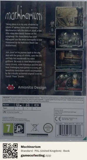 Machinarium Nintendo Switch, United Kingdom box back