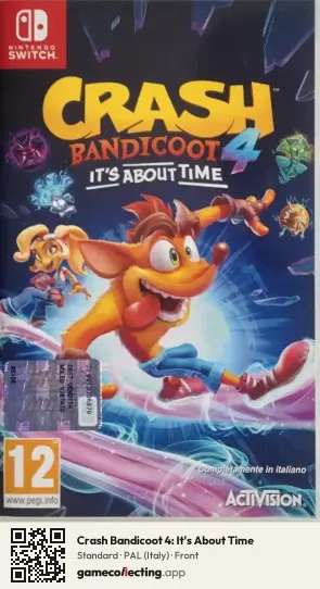 Crash Bandicoot 4: It's About Time Nintendo Switch, Italy box front