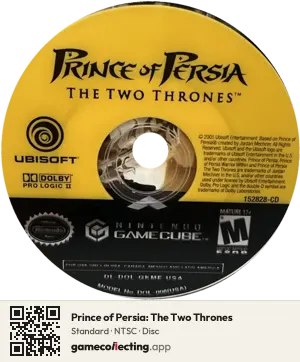 Prince of Persia: The Two Thrones Nintendo GameCube, NTSC disc