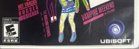 Just Dance 2, the ESRB box on its front