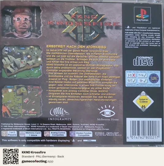 KKND Krossfire PlayStation, Germany box back