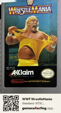 WWF WrestleMania Nintendo Entertainment System, NTSC cartridge label