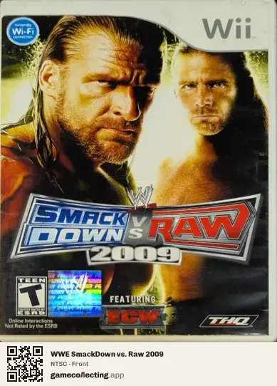 WWE SmackDown vs. Raw 2009 Nintendo Wii, NTSC box front