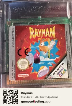 Rayman Game Boy Color, PAL cartridge label