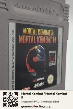Mortal Kombat / Mortal Kombat II Game Boy, PAL cartridge label