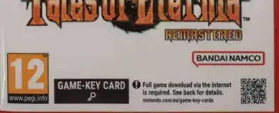 Tales of Eternia Remastered, the PEGI square on its front