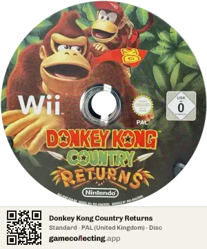 Donkey Kong Country Returns Nintendo Wii, PAL disc