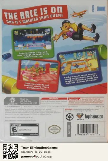 Team Elimination Games Nintendo Wii, NTSC box back