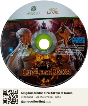 Kingdom Under Fire: Circle of Doom Xbox 360, PAL disc
