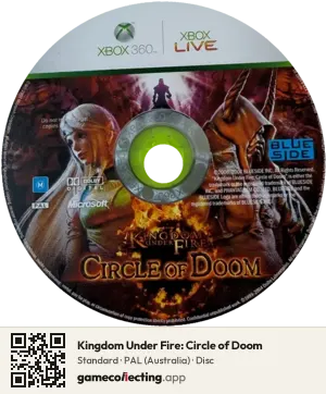 Kingdom Under Fire: Circle of Doom Xbox 360, PAL disc