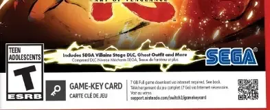 Shinobi: Art of Vengeance, the ESRB box on its front