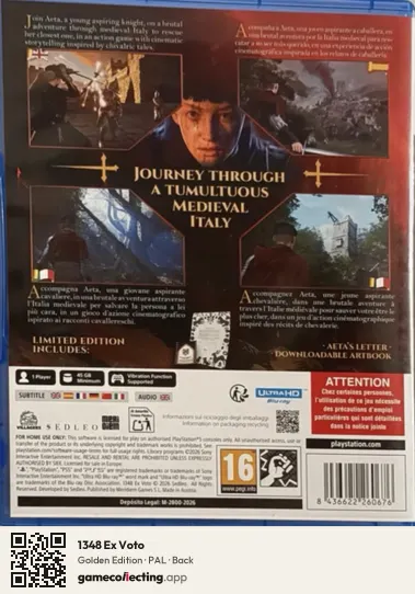 1348 Ex Voto PlayStation 5, PAL box back