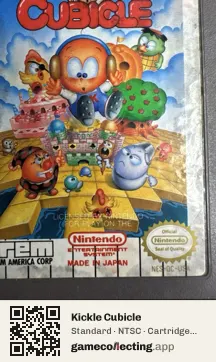 Kickle Cubicle Nintendo Entertainment System, NTSC cartridge label