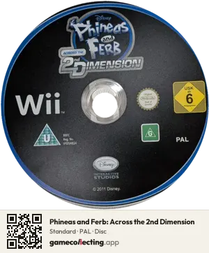 Phineas and Ferb: Across the 2nd Dimension Nintendo Wii, PAL disc
