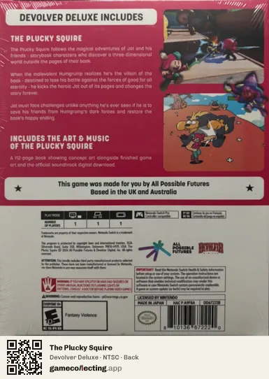 The Plucky Squire Nintendo Switch, NTSC box back