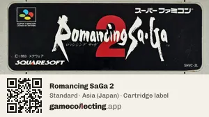 Romancing SaGa 2 Super Nintendo Entertainment System, Asia cartridge label