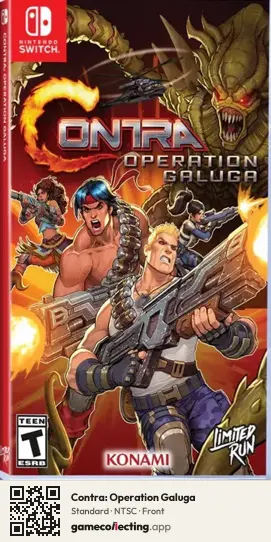 Contra: Operation Galuga Nintendo Switch, NTSC box front