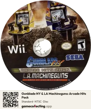 Gunblade NY & LA Machineguns: Arcade Hits Pack Nintendo Wii, NTSC disc