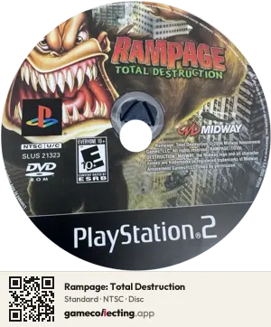 Rampage: Total Destruction PlayStation 2, NTSC disc