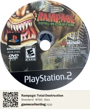 Rampage: Total Destruction PlayStation 2, NTSC disc