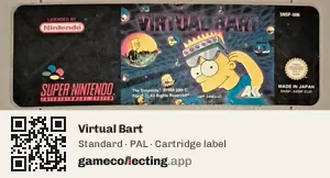 Virtual Bart Super Nintendo Entertainment System, PAL cartridge label