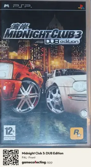 Midnight Club 3: DUB Edition PlayStation Portable, PAL box front