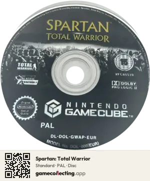 Spartan: Total Warrior Nintendo GameCube, PAL disc