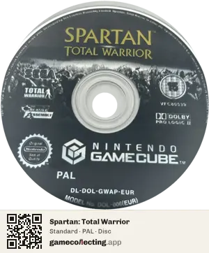 Spartan: Total Warrior Nintendo GameCube, PAL disc