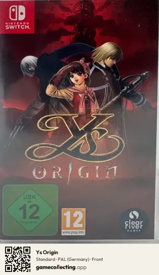 Ys Origin Nintendo Switch, Germany box front