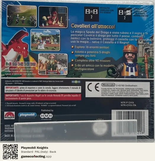 Playmobil: Knights Nintendo DS, Italy box back