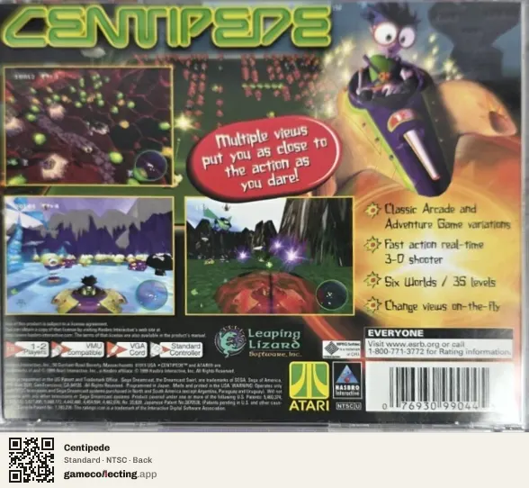 Centipede Sega Dreamcast, NTSC box back